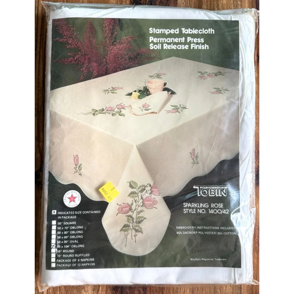 Tobin Stamped Tablecloth Sparkling Rose 1400/42 Oblong 58
